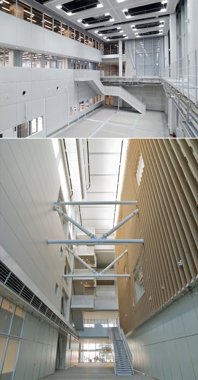 イメージ：ものづくりセンターや5層吹き抜けのアトリウムなどが設置された5号館は2017年5月に開設。