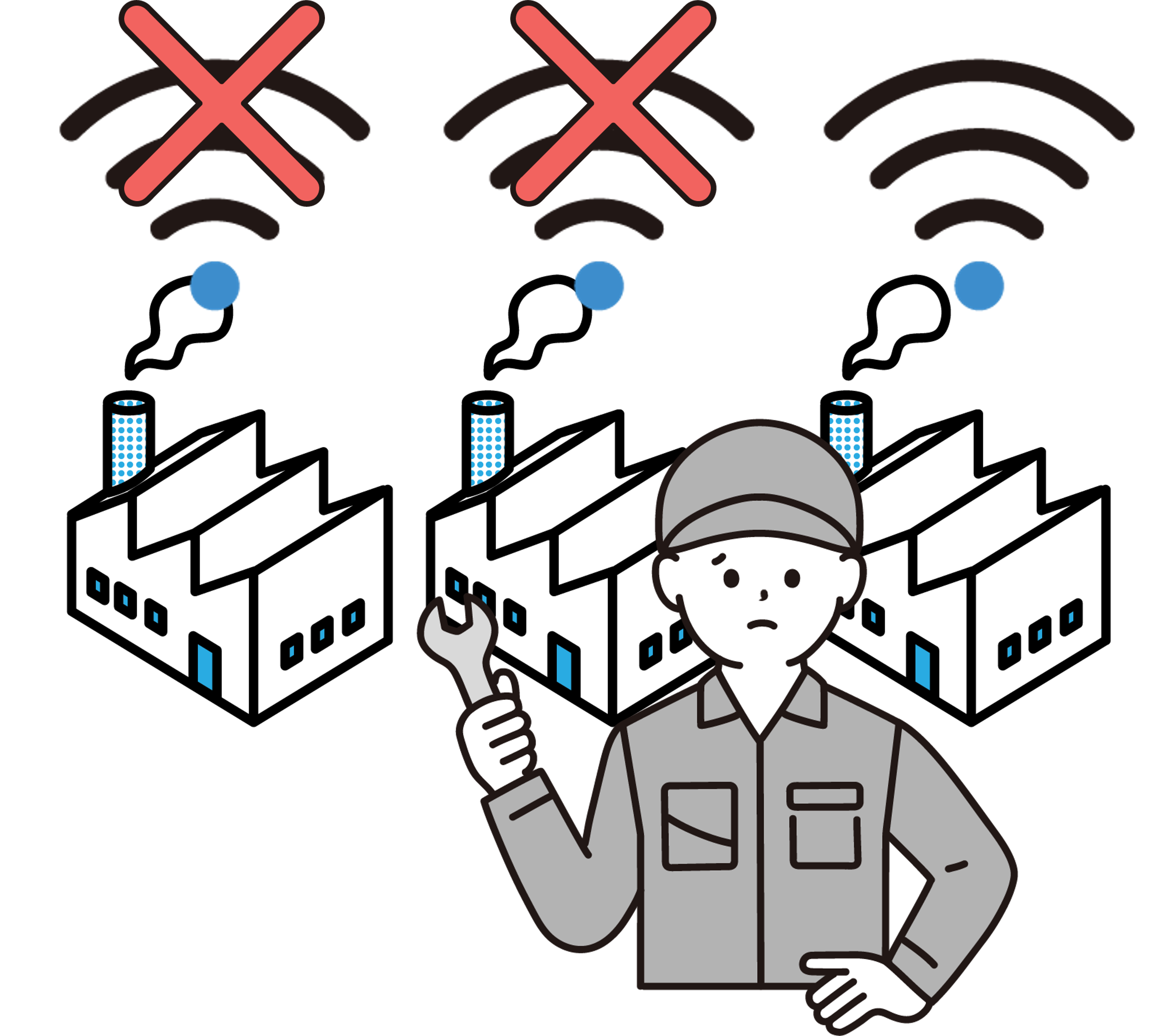 イメージ：電波が届かない