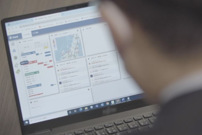 e-Standのダッシュボードでは、工程表や連絡事項などの必要な情報を一覧表示できる