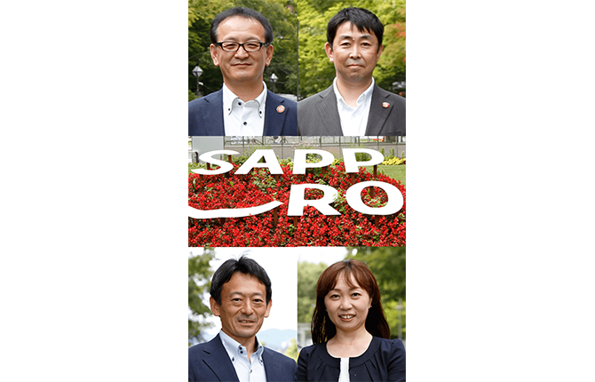 【本案件の担当者】(上段左から)札幌市 経済観光局 観光・MICE推進部 観光・MICE推進課 課長 和田 康広氏、札幌市 経済観光局 観光・MICE推進部 観光・MICE推進課 係長 片岡 伯介氏
(下段左から)≪NTT東日本営業担当≫NTT東日本―北海道 ビジネスイノベーション部 カスタマーリレーショングループ 担当課長 竹内 幹朋、NTT東日本―北海道 ビジネスイノベーション部 カスタマーリレーショングループ 菊地 陽子
