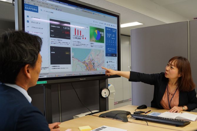 NTT東日本社内での業務検討の様子(2019年)。