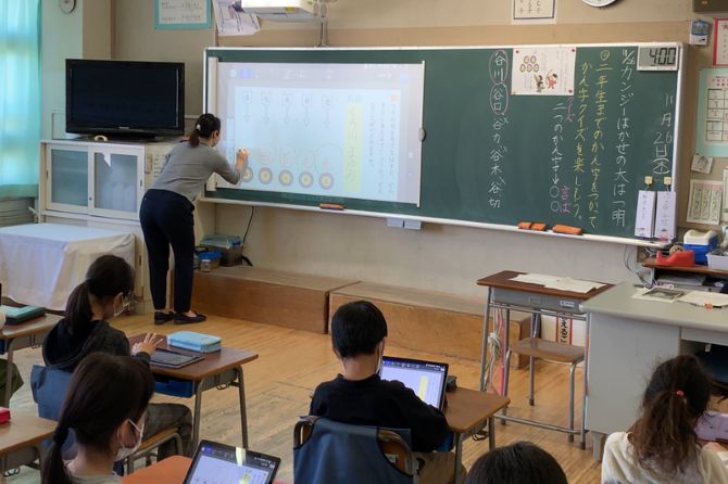 学習用ソフトを活用した授業の様子
