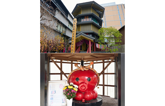 大学のボランティアが南三陸で活動した縁から、構内のすがも鴨台観音堂の正面に南三陸の震災復興イメージキャラクター、オクトパス君の像を設置