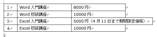ワードの便利な表機能を使いこなそう-10