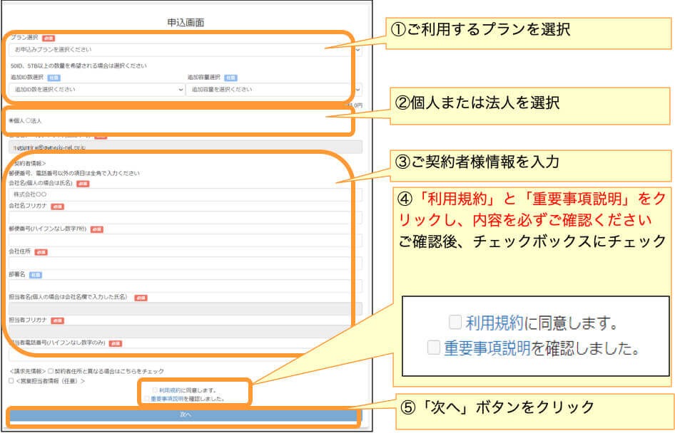 ステップ2：お申し込み情報の登録-01