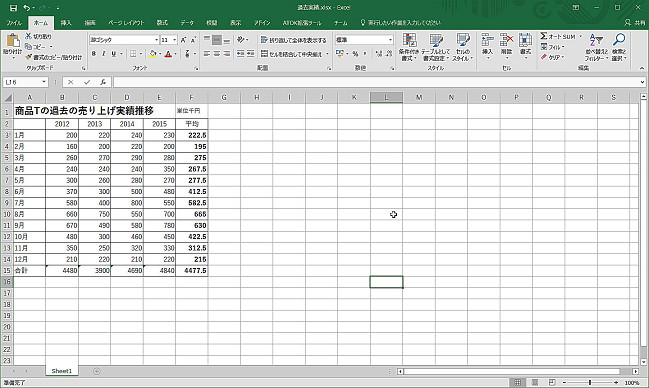 エクセルで売り上げ予測を立てて目標を設定する-1