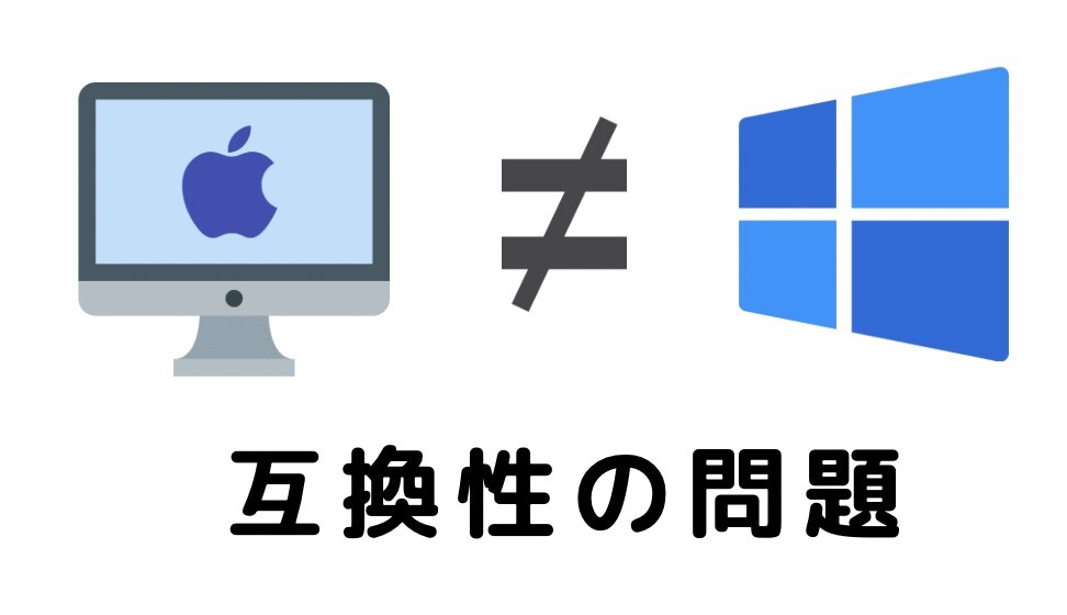 イメージ：WindowsとMacで互換性が無いことも