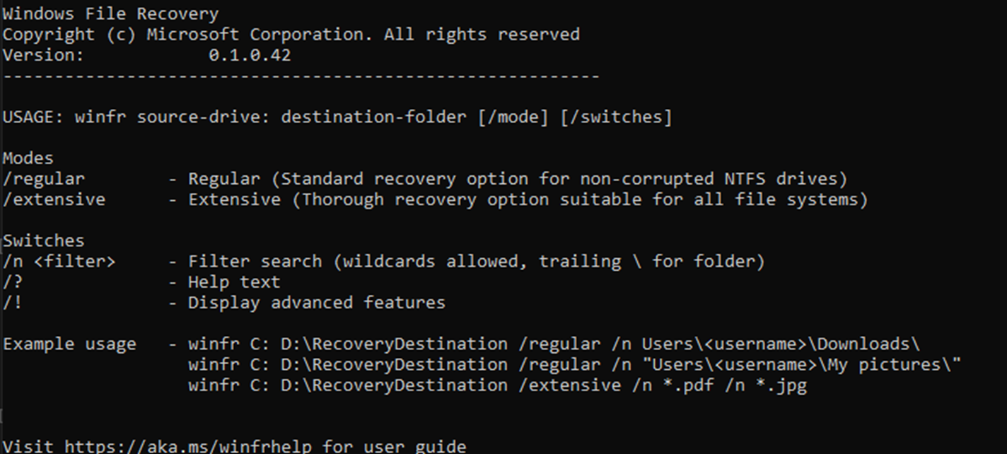 イメージ:「 Windows File Recovery」を使ってファイルを復元-02