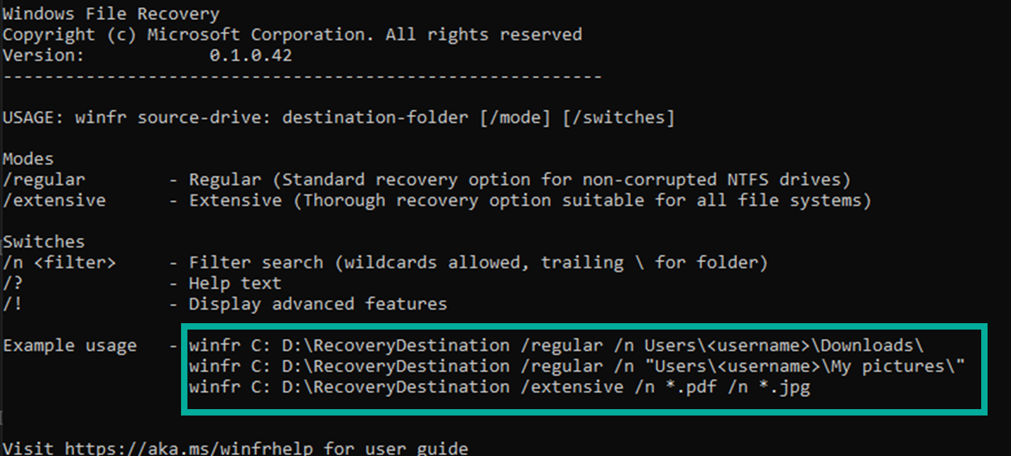 イメージ:「 Windows File Recovery」を使ってファイルを復元-04