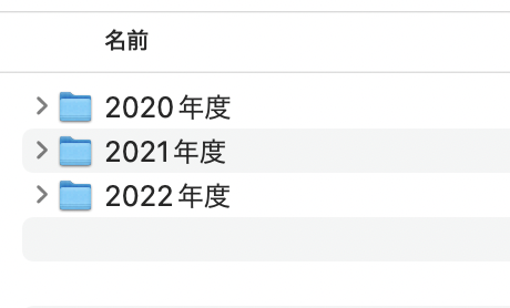 イメージ：①年度別にフォルダを作る