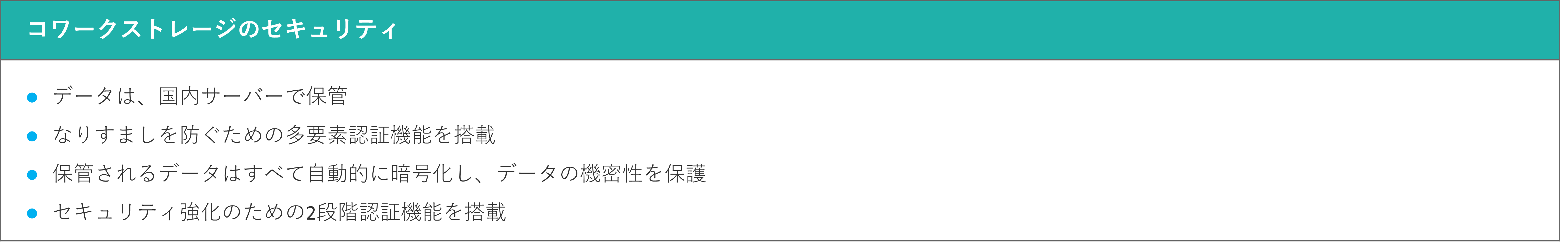 イメージ:強固なセキュリティ対策で大切なデータを安全に保存できる