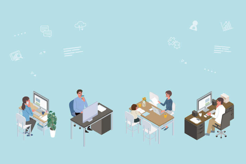 イメージ：在宅勤務に必要なIT環境と便利なファイル共有方法