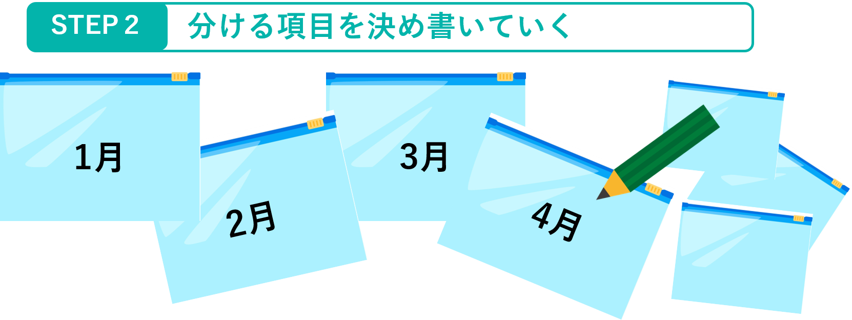 イメージ：分ける項目を決めてアイテムに書く