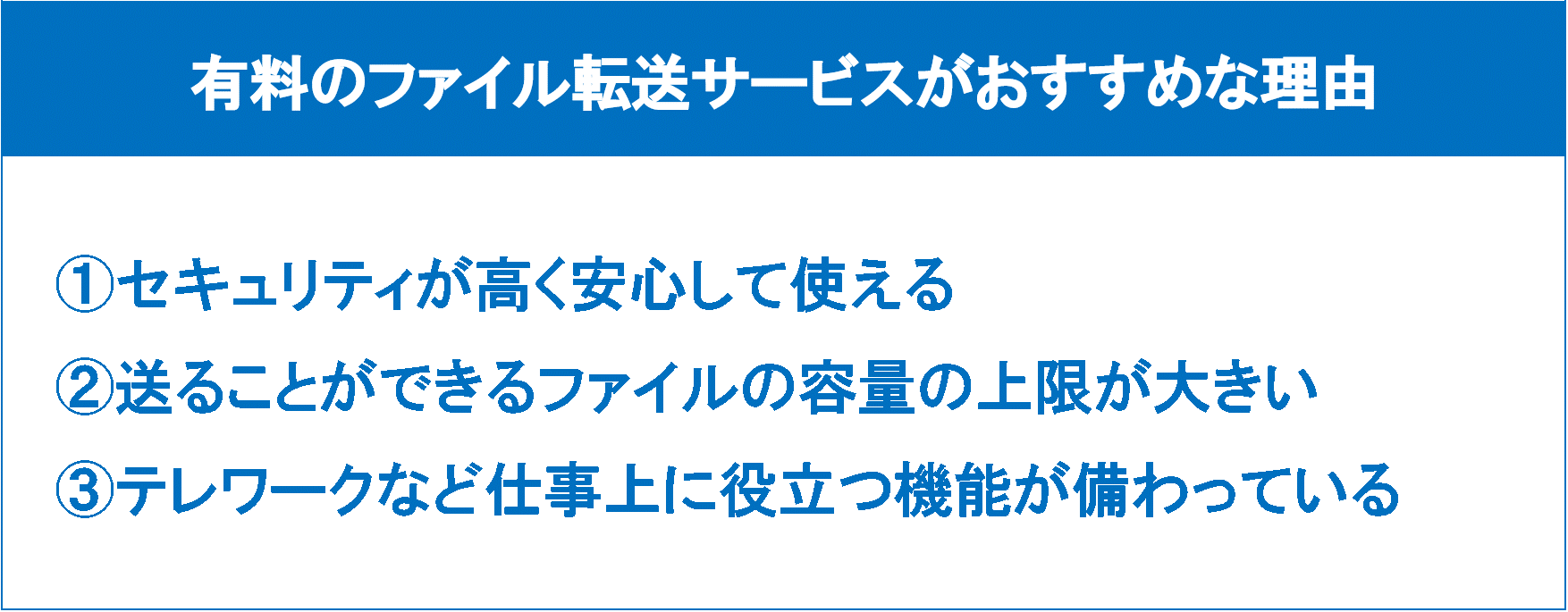 イメージ:安心してファイル転送サービスを利用するなら有料のものがおすすめ-2
