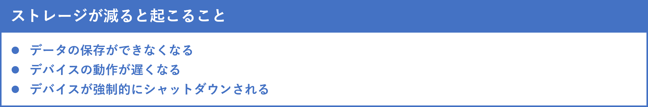 イメージ：ストレージが減ると起きること