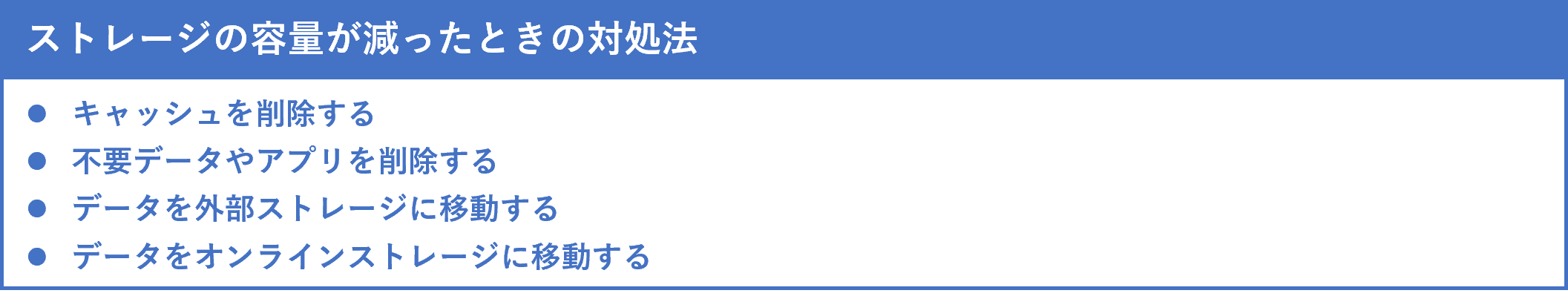 イメージ：ストレージの容量が減った時の対処法