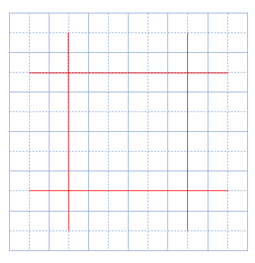 イメージ：壁芯と柱の中心線を書く