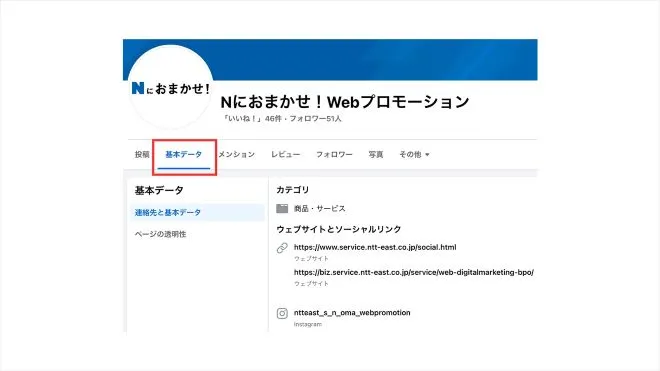 イメージ:ビジネスの基本情報を表示できる
