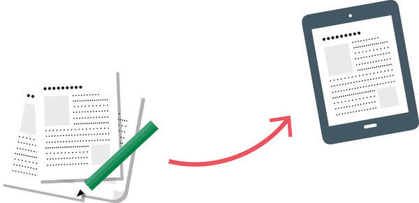 イメージ：すでに紙で保存してある契約書を電子化する場合