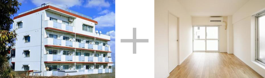 イメージ：買い増しで考えると、「一棟もの」→「区分も買い増し」