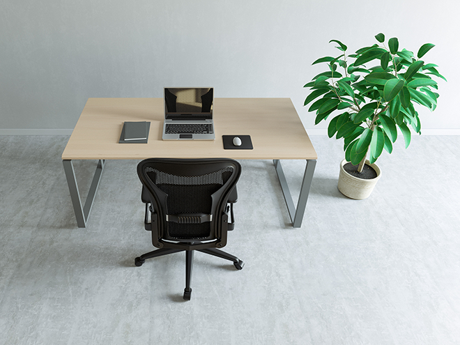 イメージ：通常の四角形のデスク