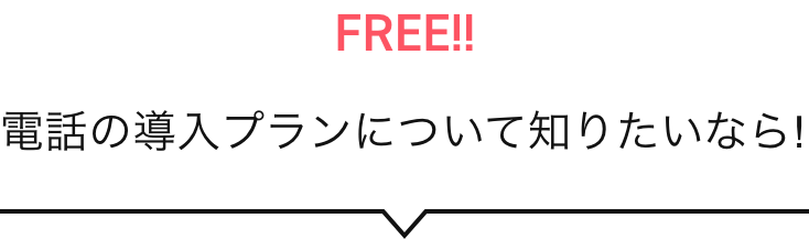 FREE!!電話の導入プランについて知りたいなら!