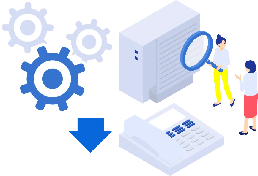 イメージ：電話の設定をしている