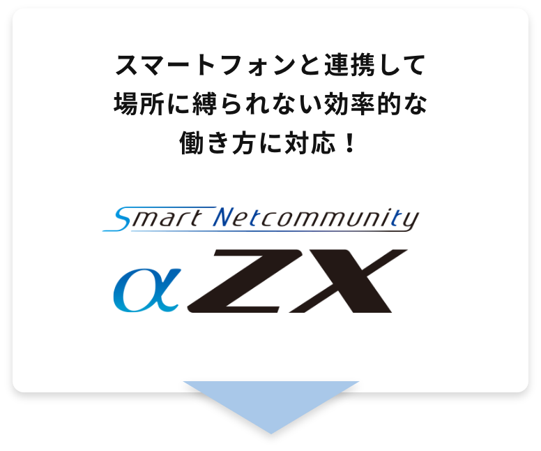 オフィスの多機能電話を使ってスマートフォンや構内放送などの既存システムと連携するなら SmartNetcommunity αZX typeL