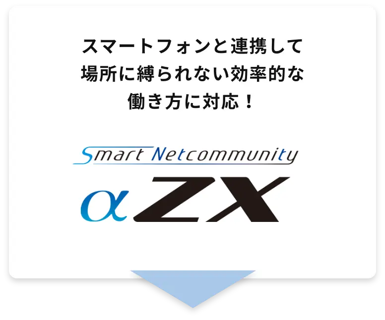 オフィスの多機能電話を使ってスマートフォンや構内放送などの既存システムと連携するなら SmartNetcommunity αZX typeL