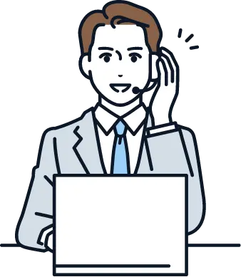 電話連絡する男性のイラスト