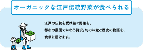 オーガニックな江戸伝統野菜が食べられる