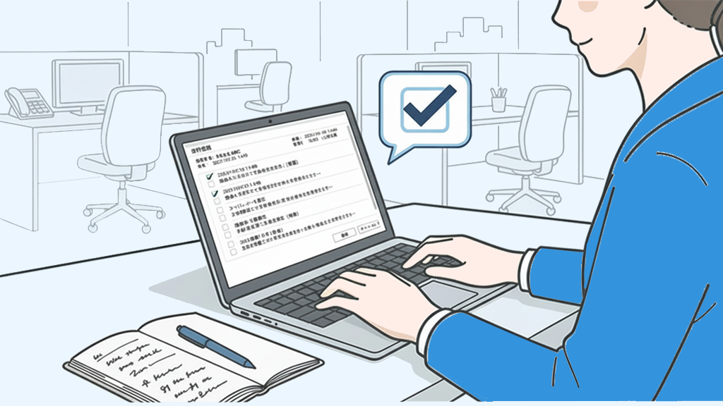 イメージ：管理画面から履歴の確認・応対メモを残せる