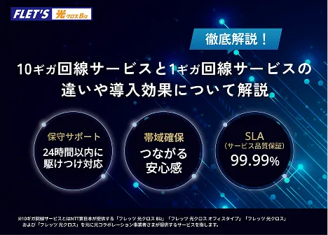 10ギガ回線サービスと1ギガ回線サービスの違いや導入効果について解説