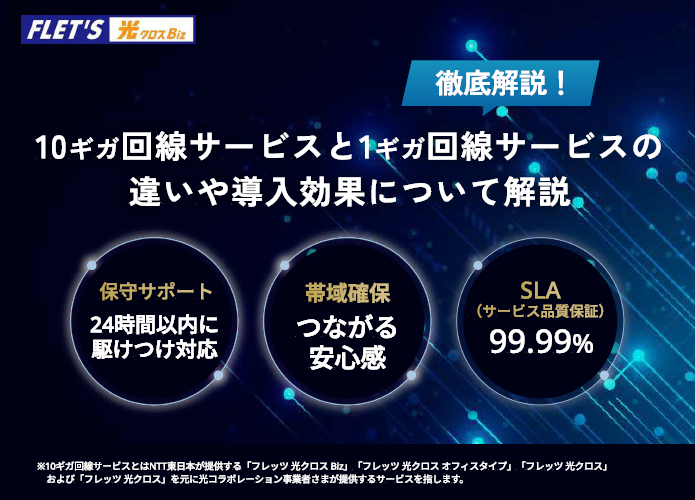 1ギガ回線サービスと10ギガ回線サービスの違い