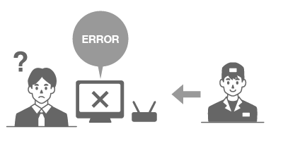 イメージ：日本全国のサポート拠点から訪問での故障特定