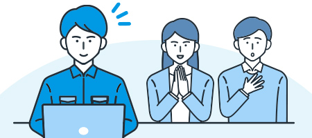 イメージ：NTT東日本のスタッフがお客さまの事務所のICT環境を訪問調査！